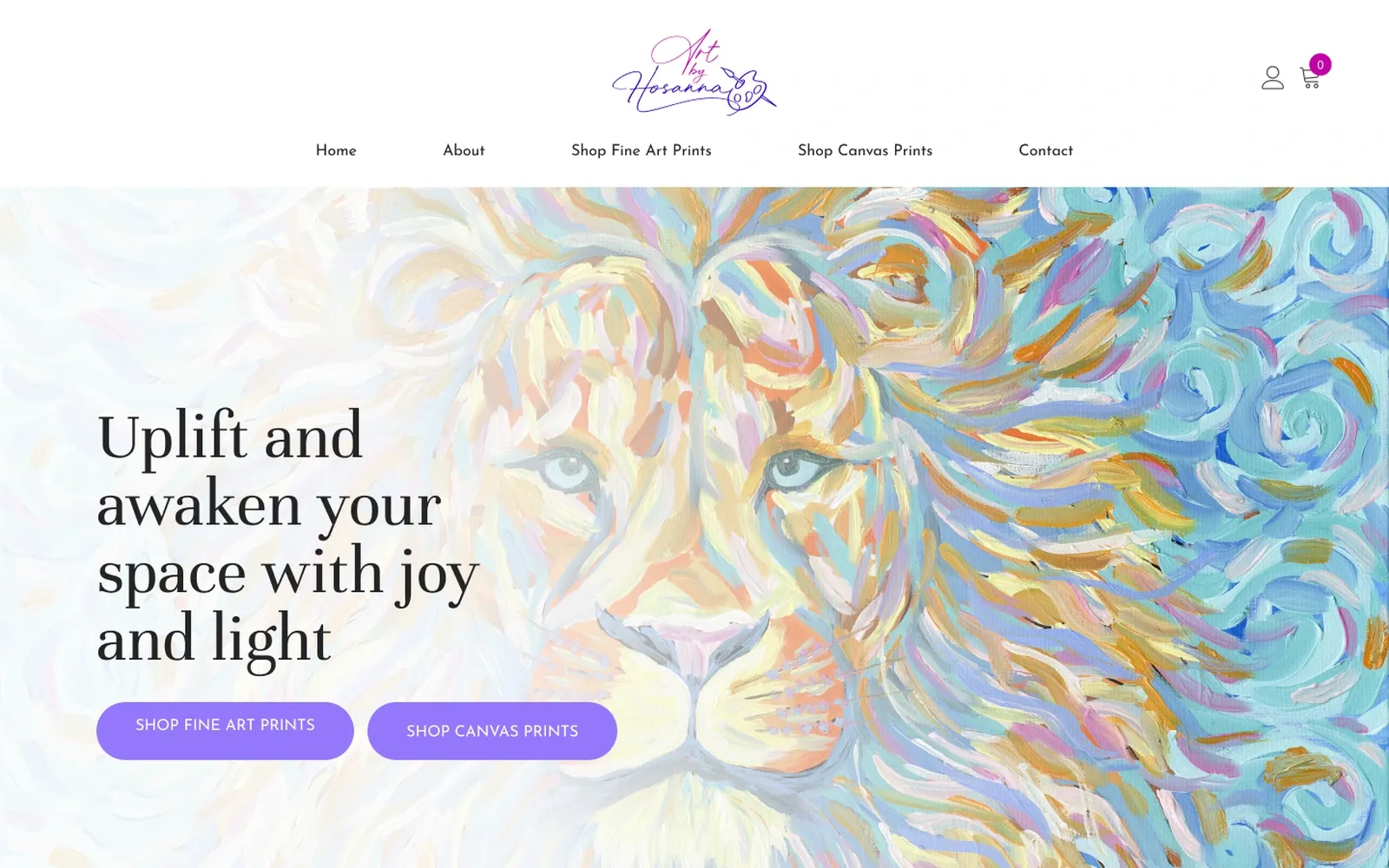 Art by Hosanna website design