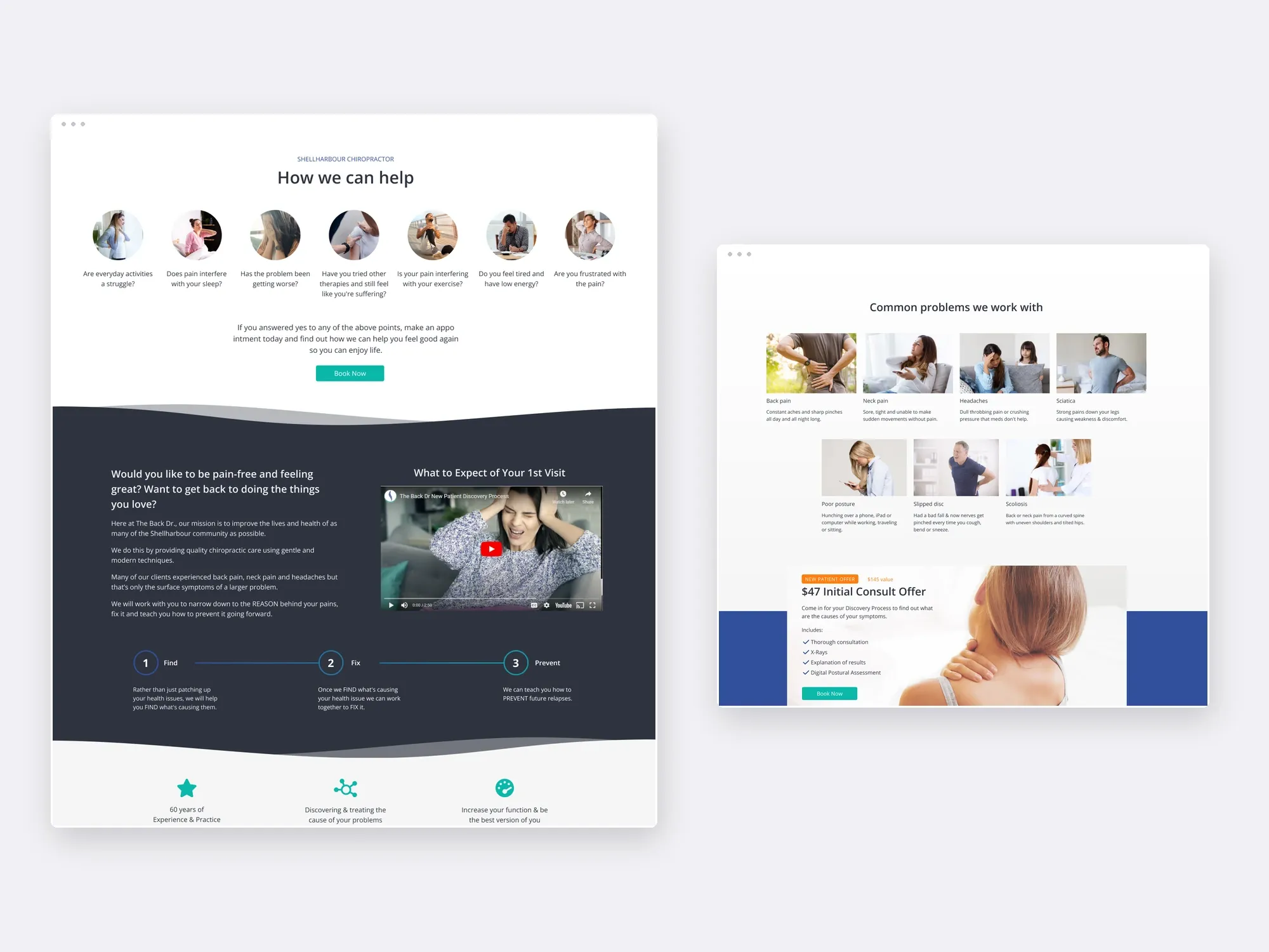 The Back Doctor website presentation
