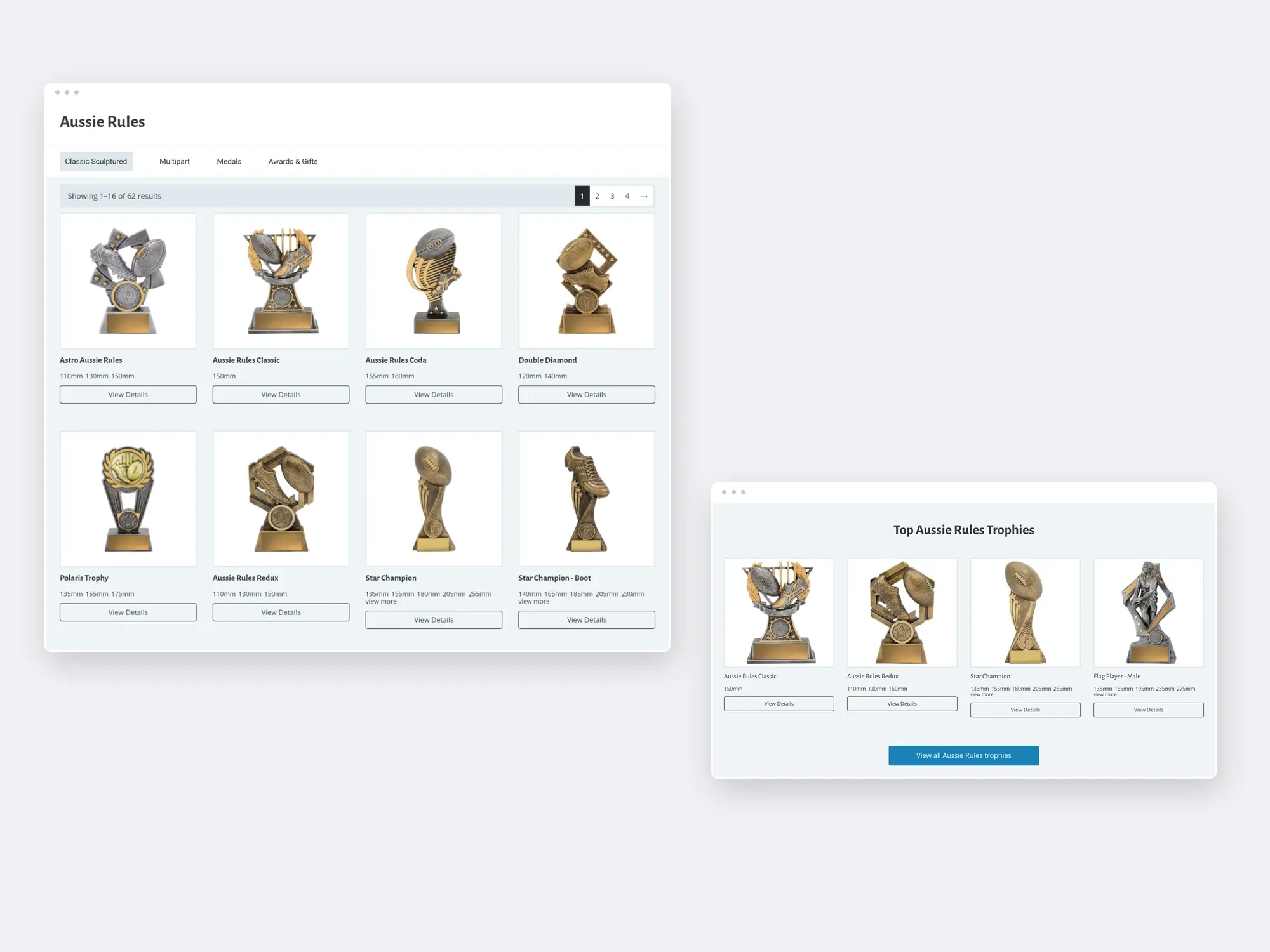 trophies.com.au website presentation